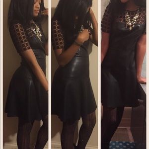 Zara pleather lace short dress